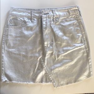 Silver mini skirt, like new S